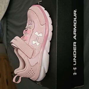 Little girls pink under armour shoes